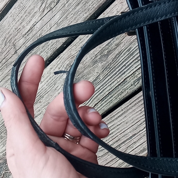 Kate spade black leather satchel crossbody handbag purse EUC tote bag authentic - Picture 11 of 11